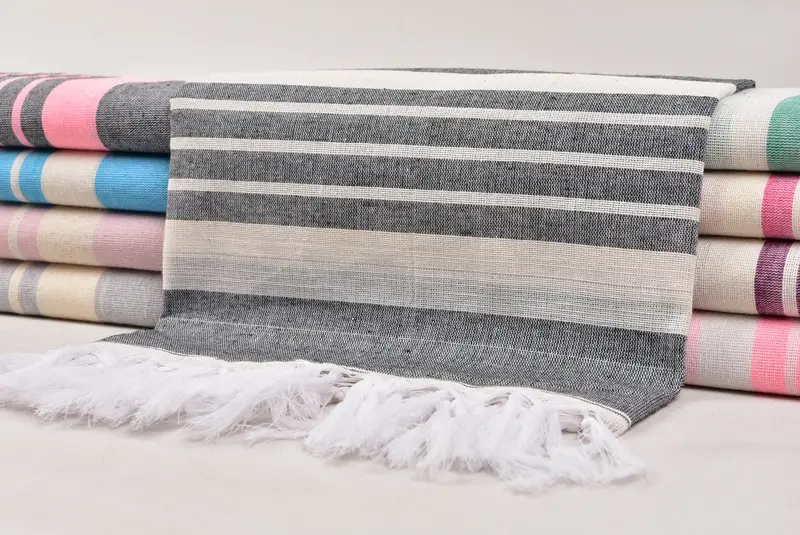 70x40 Cotton Striped Towel, Organic Towel, Valentines Day Gift For Him, Bachelor Towel, Turkish towel, Turkish Towel Set, Luxury towel, Fouta towel - 2