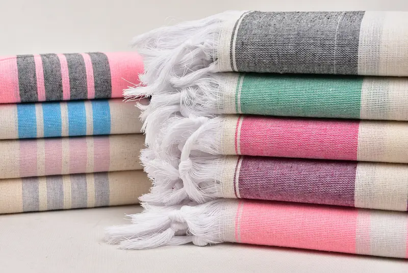 70x40 Cotton Striped Towel, Organic Towel, Valentines Day Gift For Him, Bachelor Towel, Turkish towel, Turkish Towel Set, Luxury towel, Fouta towel - 1