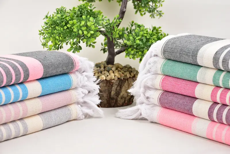 70x40 Cotton Striped Towel, Organic Towel, Valentines Day Gift For Him, Bachelor Towel, Turkish towel, Turkish Towel Set, Luxury towel, Fouta towel - 3