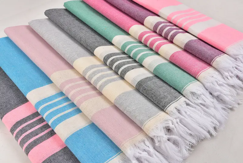 70x40 Cotton Striped Towel, Organic Towel, Valentines Day Gift For Him, Bachelor Towel, Turkish towel, Turkish Towel Set, Luxury towel, Fouta towel - 6