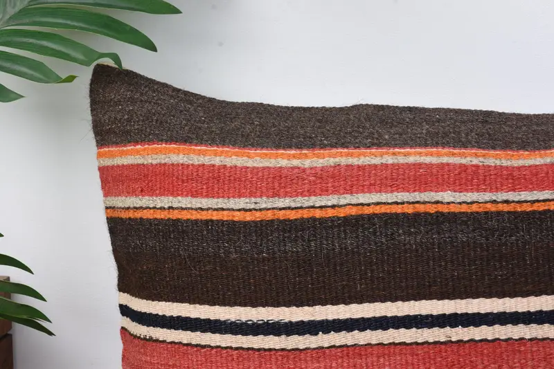 Accent Cushion Cover, Interior Designer Pillow, 12x24 Red Pillow, Antique Pillows, Tribal Pillow, Throw Kilim Pillow, Cushion - 2