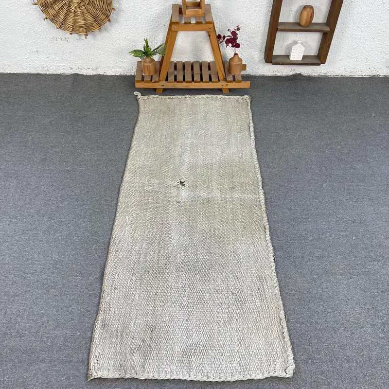 Zarif Bej Kareli Halı, 2,4x6 ft Şık Ev Dekoru