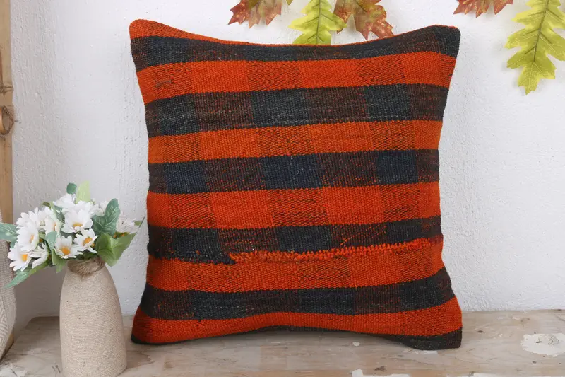 16x16 Red Cushion, Hippie Throw Pillow, Turkish Pillow, Interior Designer Pillow, Home Decor Pillow, Pillow Sham, Yoga Pillow Cover - 2