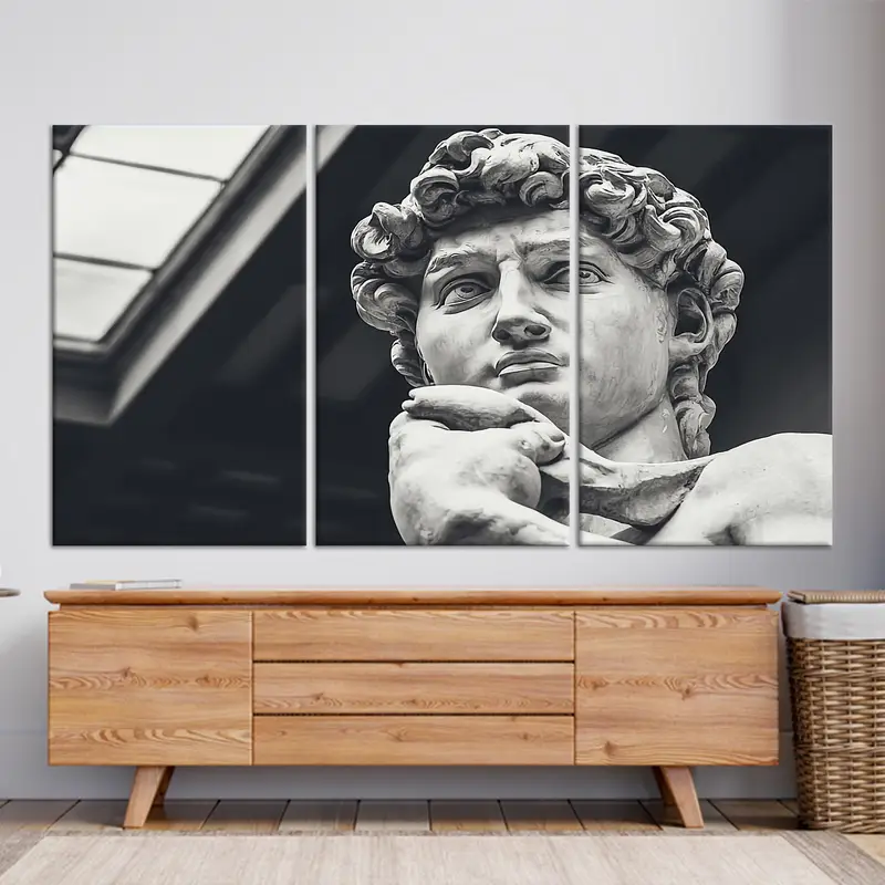 ミケランジェロのダビデ像: 室内装飾用のエレガントなキャンバスプリント
