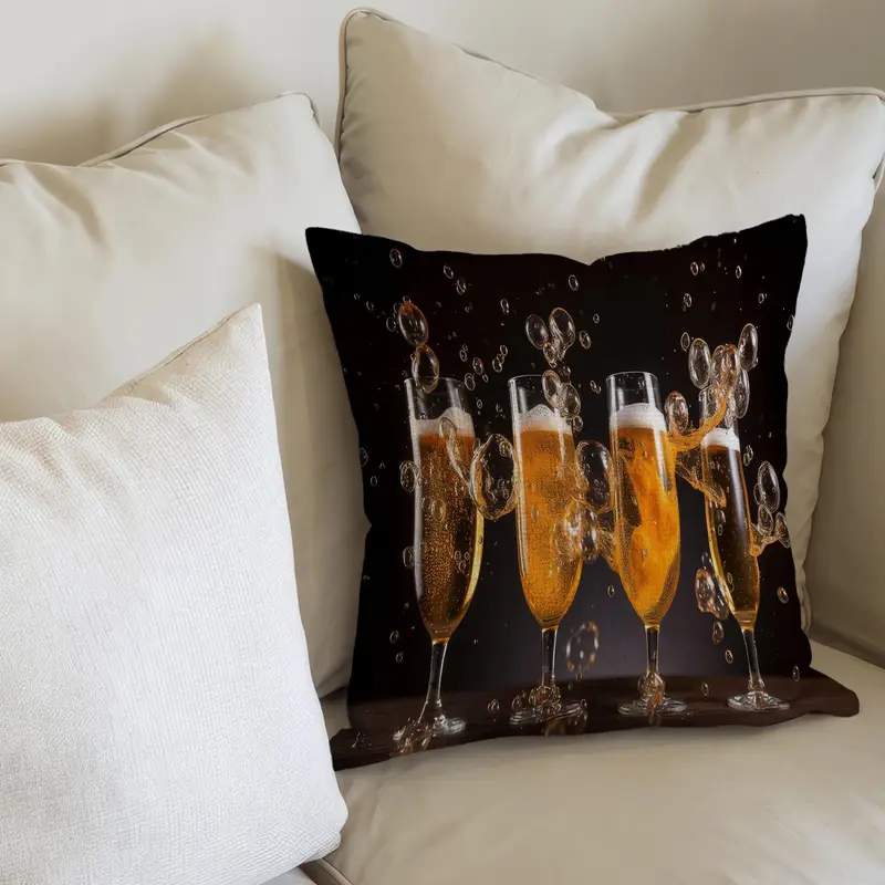 Bedrucktes Kissen im Pub-Stil: Bier- und Küchenmotive