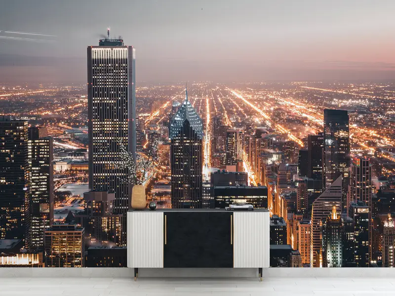 Custom Wall Paper, Bright Wall Paper, City Landscape Canvas Wall Print, , Paper Wall Art, City Landscape Wall Decor, - 6