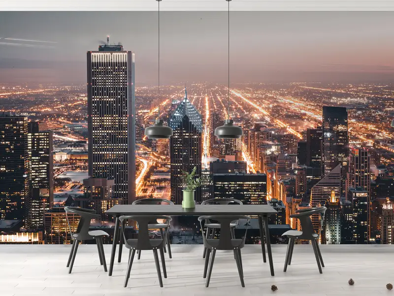 Custom Wall Paper, Bright Wall Paper, City Landscape Canvas Wall Print, , Paper Wall Art, City Landscape Wall Decor, - 8