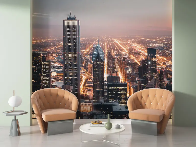 Custom Wall Paper, Bright Wall Paper, City Landscape Canvas Wall Print, , Paper Wall Art, City Landscape Wall Decor, - 9
