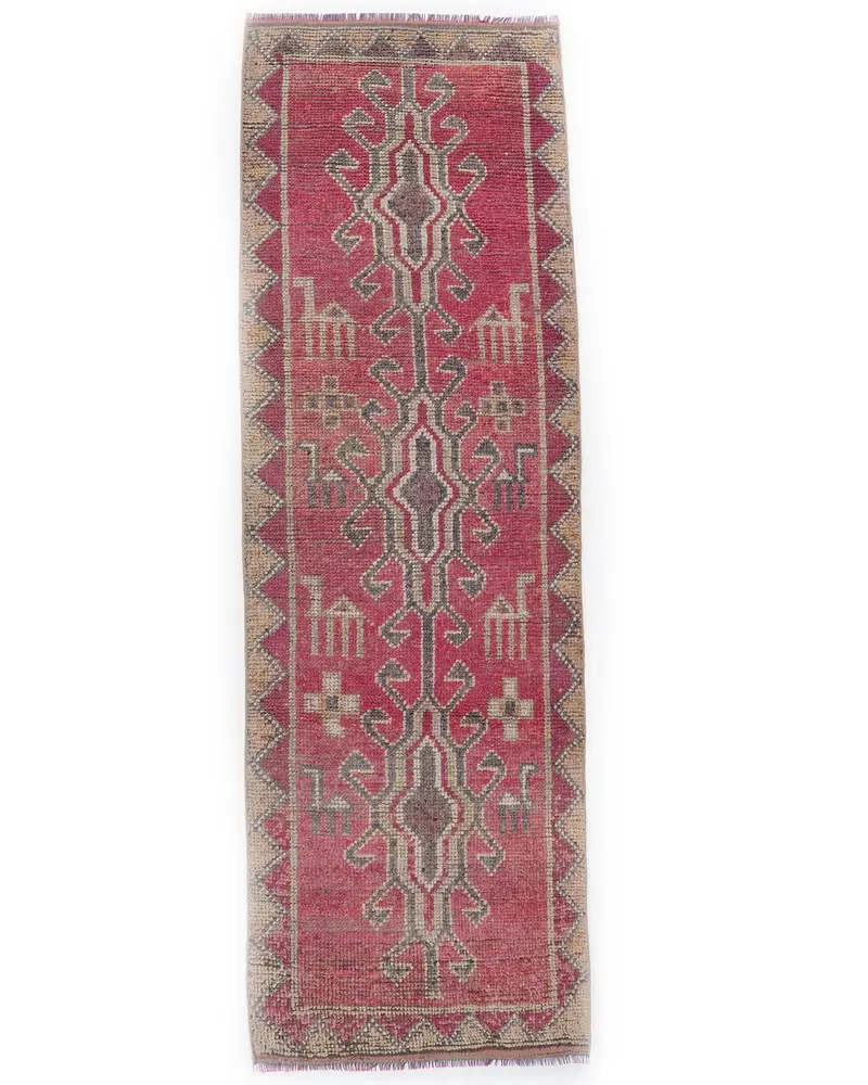 レッド & ベージュ ラグ、2.8x9.2 フィート エレガント コンフォート