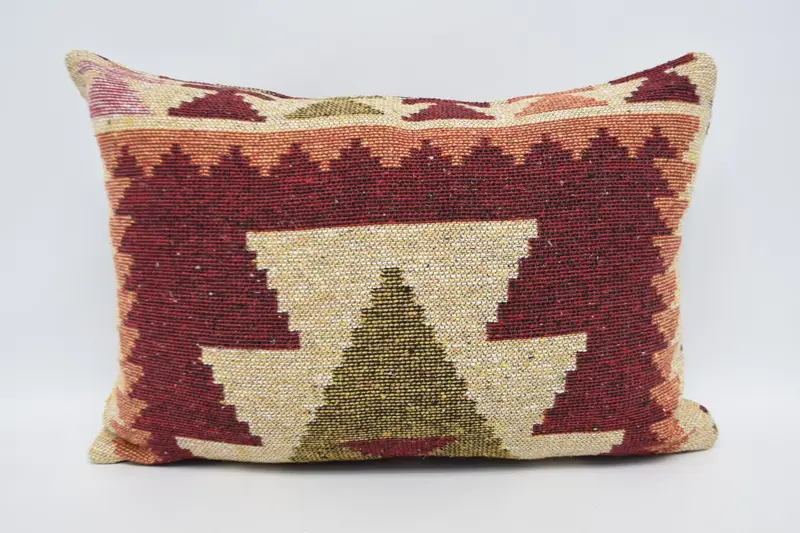 Kilim Pillow Cover, 16x24 Yellow Pillow Case, Outdoor Patio Cushion, Bench Pillow, Pillow for Sofa, Cushion Cover, Ethnical Kilim Rug Pillow - 5