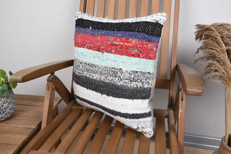 Cushion Case, Pattern Throw Pillow, Boho Pillow Sham Cover, Boho Pillow, Bohemian Cushion Pillow Sham, 18x18 Red Cushion Case, Antique Pillows - 3