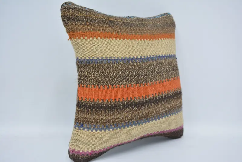 Geometric Embroidered Throw Pillow, 12x12 Inches Size Pillow - 3
