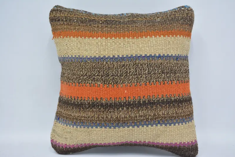 Geometric Embroidered Throw Pillow, 12x12 Inches Size Pillow - 1