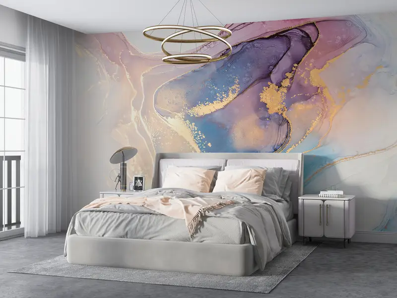 Tapepapierschale und Stock, Papierwandkunst, maßgefertigte Handpapier, goldener Marmor -Wandbild, moderner Marmorwanddruck, luxuriöses Marmorwandplakat, - 7