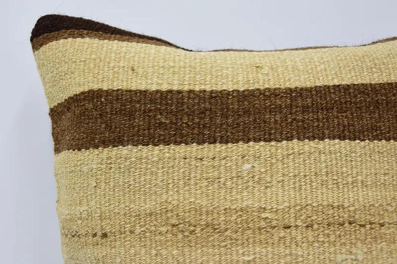 Natural Cushion Case, Vintage Kilim Pillow, Kilim Pillow Cover, 16x16 Beige Pillow Sham, Cushion Case, Pillow for Sofa, Natural Cushion Cover - 2