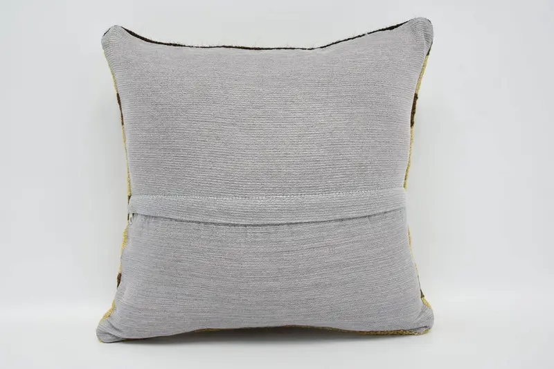 Natural Cushion Case, Vintage Kilim Pillow, Kilim Pillow Cover, 16x16 Beige Pillow Sham, Cushion Case, Pillow for Sofa, Natural Cushion Cover - 6