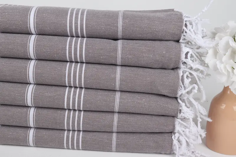 Wedding Gift, Personalised Gift, Decorative Towel, Personalized Bridesmaid Gift, Lightweight Turkish towel, 70x40 Cotton Striped Towel, Gym Towel - 3