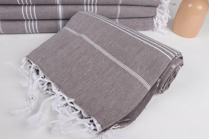 Wedding Gift, Personalised Gift, Decorative Towel, Personalized Bridesmaid Gift, Lightweight Turkish towel, 70x40 Cotton Striped Towel, Gym Towel - 4