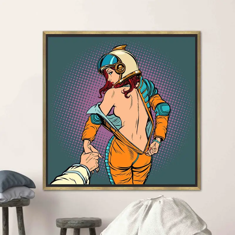 Şehvetli Soyut Kadın Seksi Pop Art Baskılı Kanvas