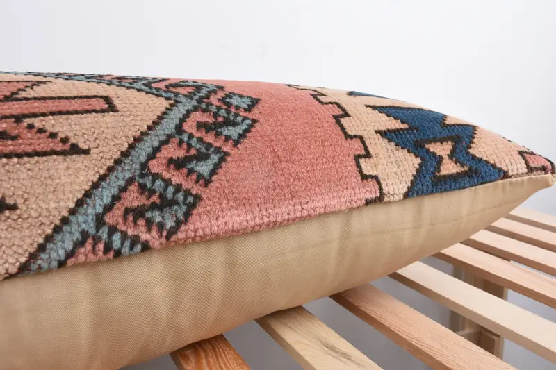 Vintage Kilim Throw Pillow, Turkish Kilim Pillow, Throw Kilim Pillow, Pillow Case, Retro Throw Cushion, Sofa Cushion, 16x43 Red Cushion Cover - 7