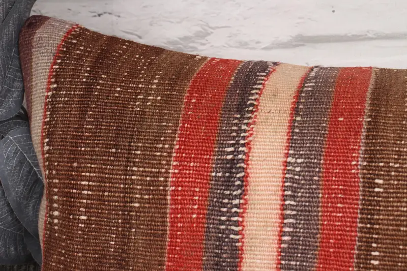 12x36 Brown Cushion Cover, Cushion Cover, Kilim Pillow Cover, Outdoor Patio Pillow, Vintage Kilim Pillow, Boho Pillow, Art Deco Pillow Sham - 2