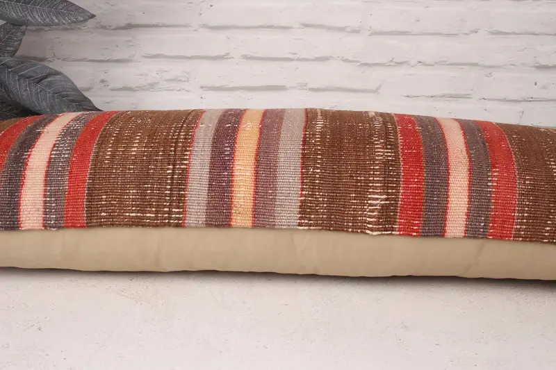 12x36 Brown Cushion Cover, Cushion Cover, Kilim Pillow Cover, Outdoor Patio Pillow, Vintage Kilim Pillow, Boho Pillow, Art Deco Pillow Sham - 5