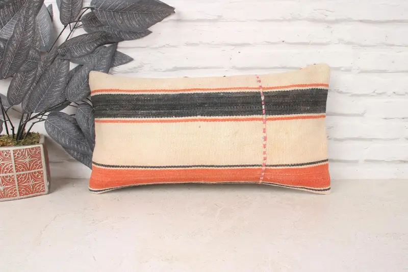 Decorative Bolster Pillow Case, Home Decor Pillow, Pillow for Couch, Ethnic Pillow, Handmade Kilim Cushion, 10x20 Beige Pillow Case, Pillow Case - 1