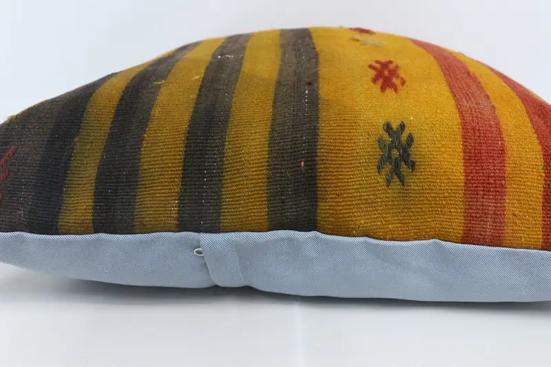 Turkish Kilim Pillow, Cushion, Wholesale Pillow Case, 28x28 Orange Cushion Cover, Kilim Pillow, Vintage Kilim Throw Pillow - 5