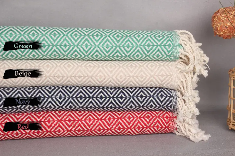 Bridesmaid Gifts, Hammam towel, 70x40 Cotton Diamond Towel, Organic Beach Towel, Engagement Gift, Florida Bachelorette Party Favors, Absorbent towel - 1