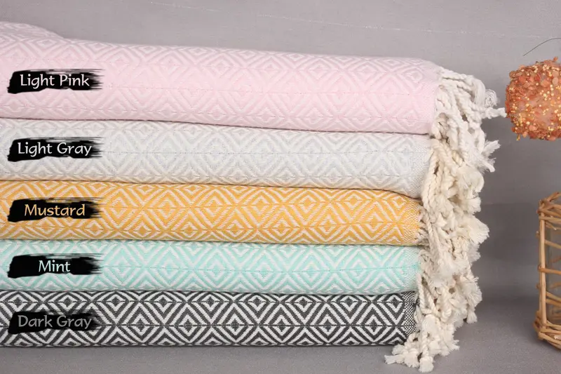 Bridesmaid Gifts, Hammam towel, 70x40 Cotton Diamond Towel, Organic Beach Towel, Engagement Gift, Florida Bachelorette Party Favors, Absorbent towel - 2