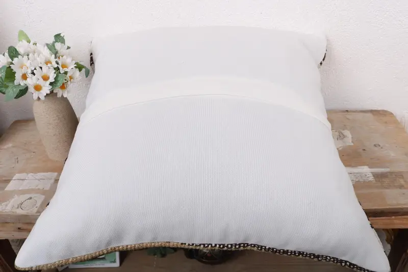 Traditional Pillow Case, Cushion, Shabby Chic Cushion Cover, Pillow for Couch, 18x18 White Cushion Cover, Vintage Pillow, Boho Pillow - 7