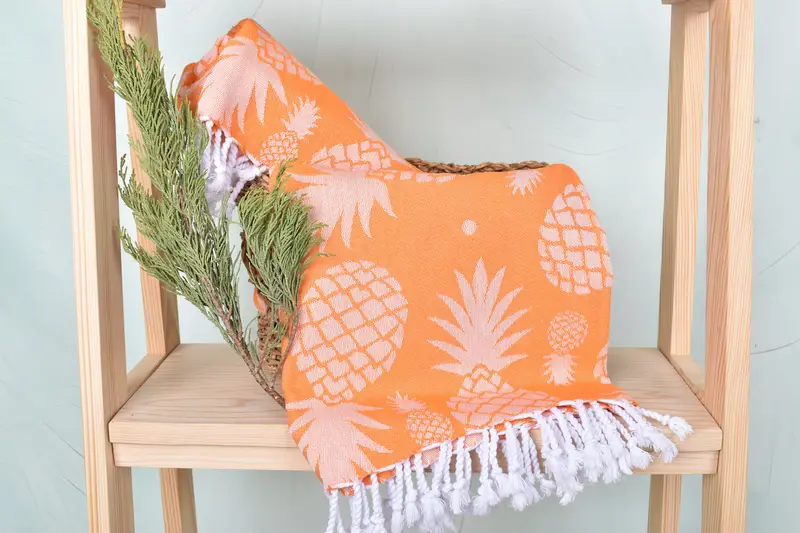 Bridal Shower Gift, Beach Towel Gift, Custom Wedding Towel, Spa Gift, 70x36 Cotton Pineapple Design Towel, Bachelorette Party Favors, Gym Towel - 5