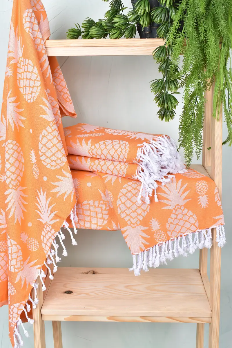 Bridal Shower Gift, Beach Towel Gift, Custom Wedding Towel, Spa Gift, 70x36 Cotton Pineapple Design Towel, Bachelorette Party Favors, Gym Towel - 7