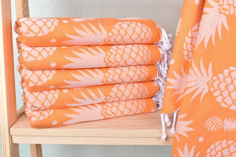 Bridal Shower Gift, Beach Towel Gift, Custom Wedding Towel, Spa Gift, 70x36 Cotton Pineapple Design Towel, Bachelorette Party Favors, Gym Towel - 2