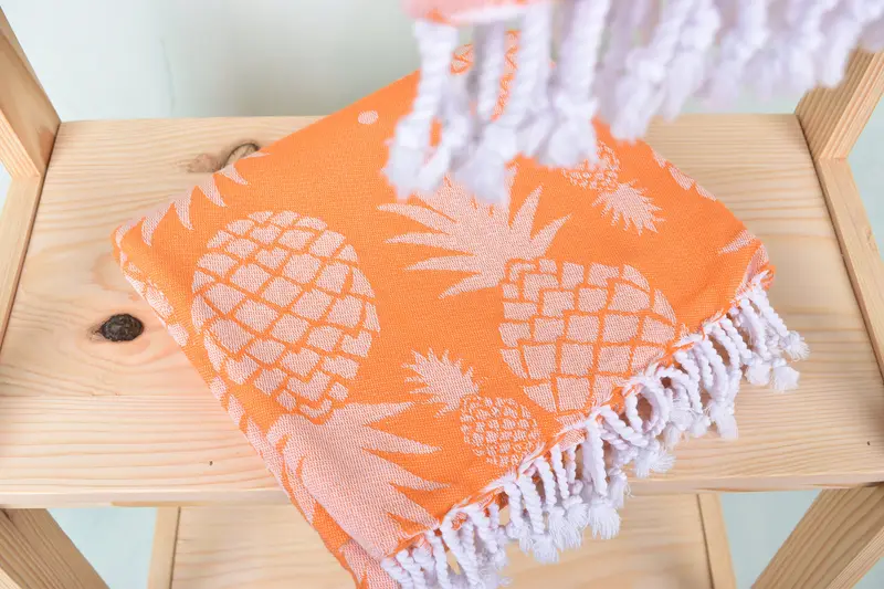 Bridal Shower Gift, Beach Towel Gift, Custom Wedding Towel, Spa Gift, 70x36 Cotton Pineapple Design Towel, Bachelorette Party Favors, Gym Towel - 6