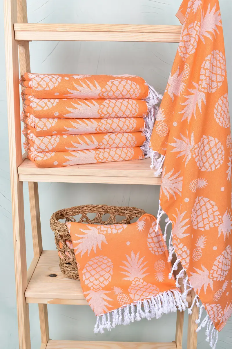 Bridal Shower Gift, Beach Towel Gift, Custom Wedding Towel, Spa Gift, 70x36 Cotton Pineapple Design Towel, Bachelorette Party Favors, Gym Towel - 4
