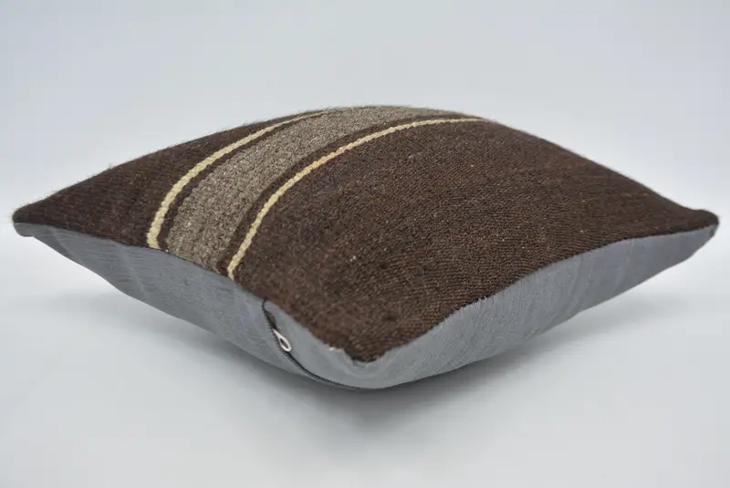 Home Decor Pillow, Personalized Gift Pillow Cushion Case, 14x14 Brown Cushion Cover, Pillow, Kilim Pillow Cover, Handmade Kilim Cushion - 6