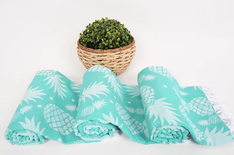 Absorbent Turkish towel, Lightweight towel, Turkish hand towel, Spa Gift Towel, Family Gift Basket, 70x36 Cotton Pineapple Design Towel, Peshtemal - 8