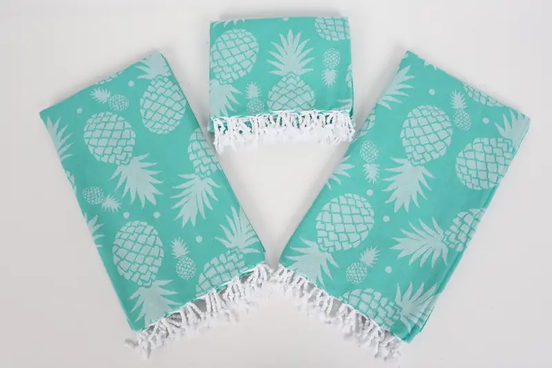 Absorbent Turkish towel, Lightweight towel, Turkish hand towel, Spa Gift Towel, Family Gift Basket, 70x36 Cotton Pineapple Design Towel, Peshtemal - 6
