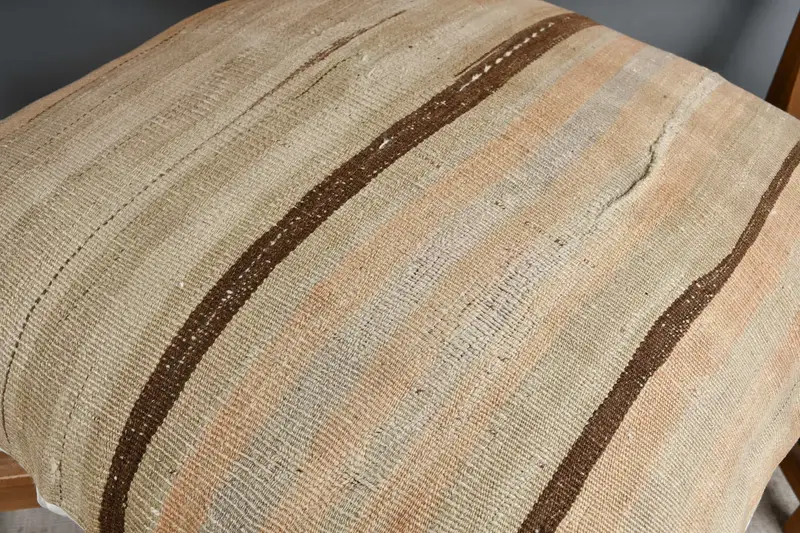 Ikat Cushion, Home Decor Pillow, Southwestern Cushion Case, Handmade Kilim Cushion, Pillow, Vintage Kilim Pillow, 32x32 Beige Pillow Case - 4