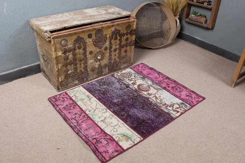 Alfombra Camuflaje Púrpura, Decoración Chic 2.5x3.4ft