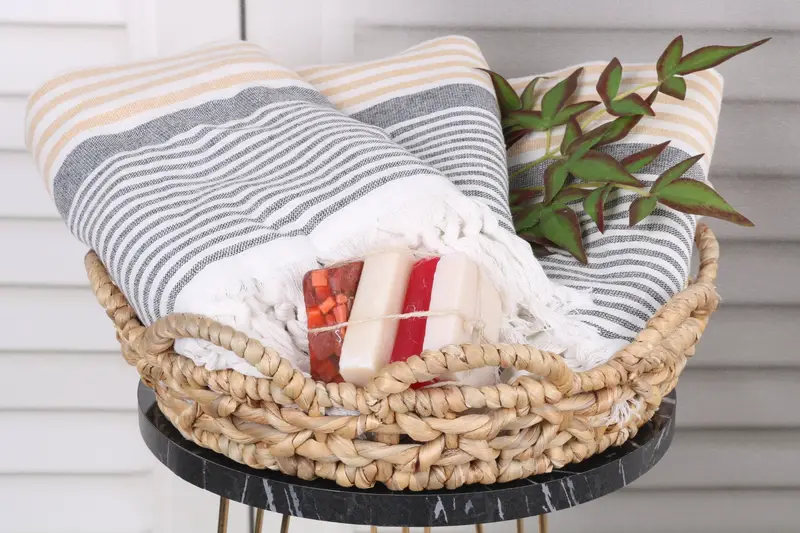 Best Friend Wedding Gift, Turkish Towel USA, 68x40 Cotton Striped Terry Towel, Quick-Dry Beach Towel, Bridal Party Gifts, Sand-free towel - 5