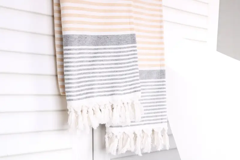 Best Friend Wedding Gift, Turkish Towel USA, 68x40 Cotton Striped Terry Towel, Quick-Dry Beach Towel, Bridal Party Gifts, Sand-free towel - 8