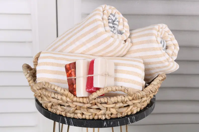 Best Friend Wedding Gift, Turkish Towel USA, 68x40 Cotton Striped Terry Towel, Quick-Dry Beach Towel, Bridal Party Gifts, Sand-free towel - 4