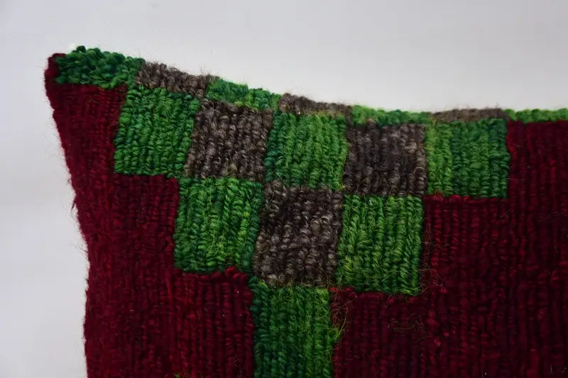 Square Throw Pillow Cover, Vintage Pillow, Kilim Pillow, Cushion Case, 12x36 Red Pillow Case, Vintage Cushion Case, Ethnical Kilim Rug Pillow - 2