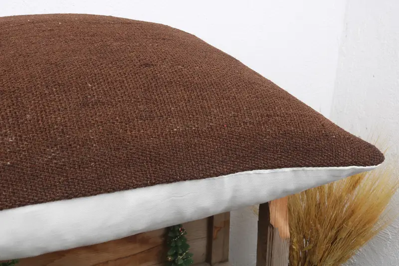 24x24 Brown Pillow Case, Vintage Pillow, Ottoman Pillow Sham, Nomadic Pillow Cover, Pillow for Couch, Pillow Cover, Throw Kilim Pillow - 6