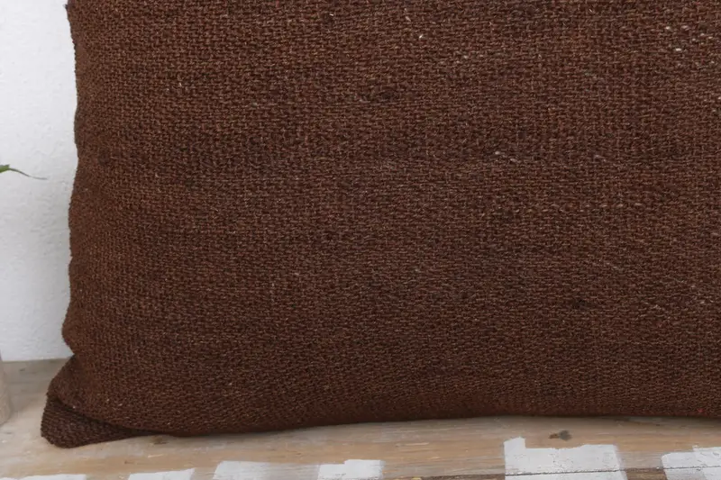 24x24 Brown Pillow Case, Vintage Pillow, Ottoman Pillow Sham, Nomadic Pillow Cover, Pillow for Couch, Pillow Cover, Throw Kilim Pillow - 3
