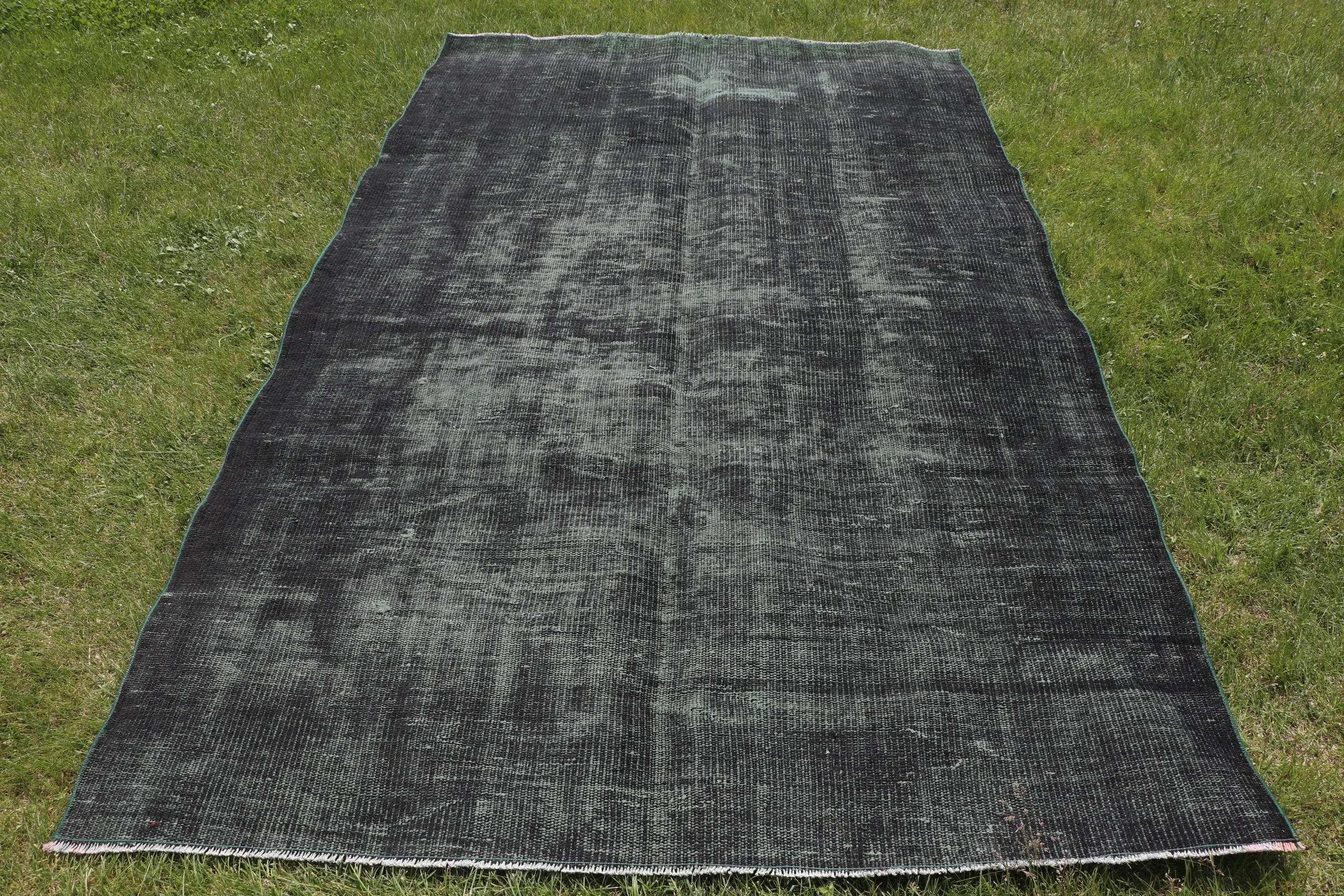 5.2x8.4 ft Turkish Rug, Vintage Large Rug, Black Green Patchwork Rug - 1