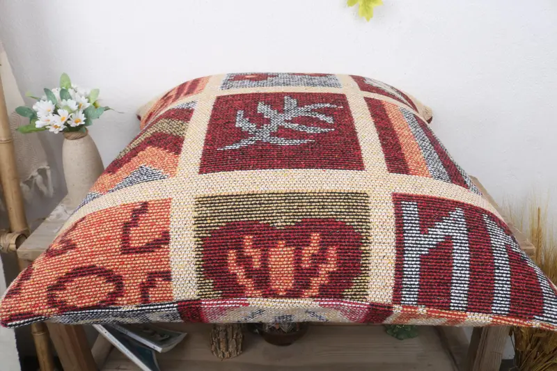 Vintage Pillow, Turkish Pillow, 24x24 Orange Cushion, Pillow, Neutral Throw Pillow Sham, Boho Pillow Sham Cover, Authentic Pillow Case - 6