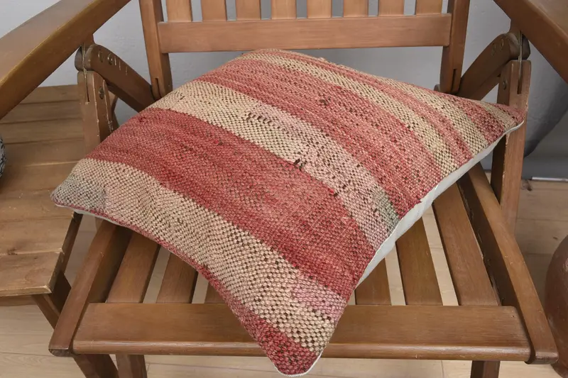 Pillow Sham, 16x16 Red Pillow Case, Turkish Pillow, Ethnic Pillow Cover, Vintage Kilim Throw Pillow, Outdoor Patio Pillow Case, Boho Pillow - 4